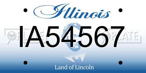 IA54567 Illinois License Plate