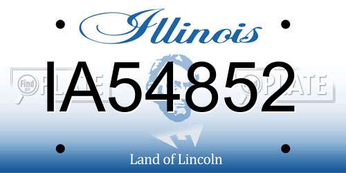 IA54852 Illinois License Plate