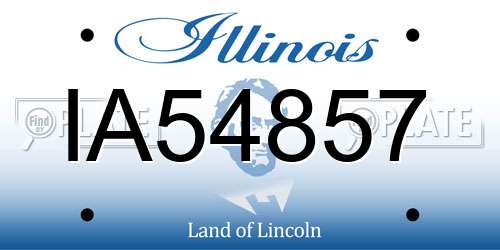 IA54857 Illinois License Plate