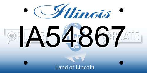 IA54867 Illinois License Plate
