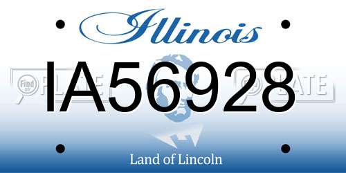 IA56928 Illinois License Plate