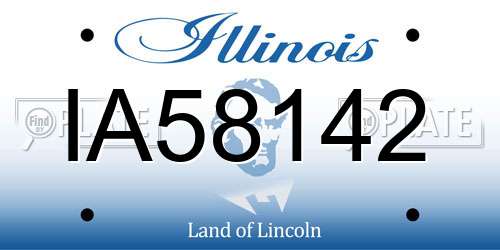IA58142 Illinois License Plate