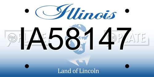 IA58147 Illinois License Plate