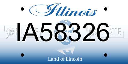 IA58326 Illinois License Plate