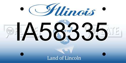 IA58335 Illinois License Plate
