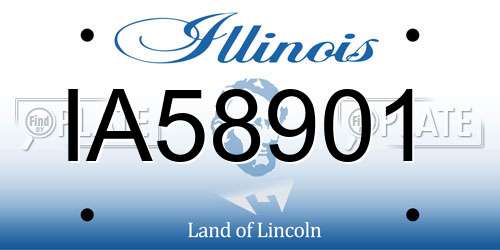 IA58901 Illinois License Plate