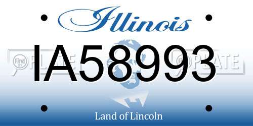 IA58993 Illinois License Plate