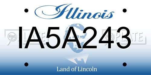 IA5A243 Illinois License Plate