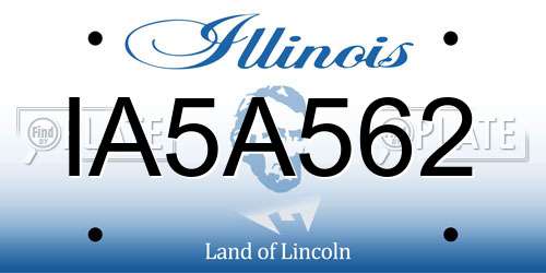 IA5A562 Illinois License Plate
