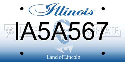 IA5A567 Illinois License Plate