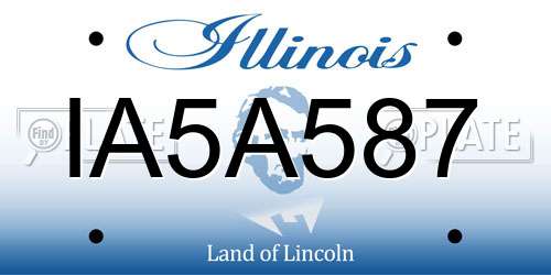IA5A587 Illinois License Plate
