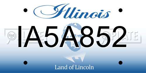 IA5A852 Illinois License Plate