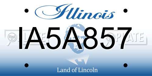 IA5A857 Illinois License Plate