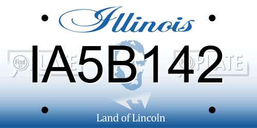 IA5B142 Illinois License Plate