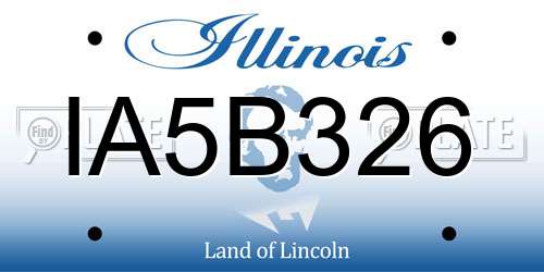 IA5B326 Illinois License Plate