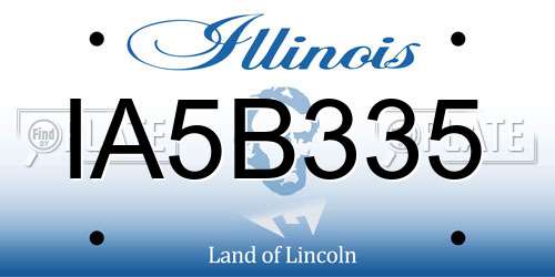 IA5B335 Illinois License Plate