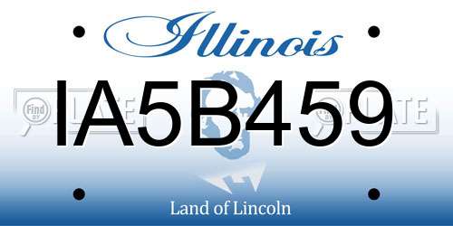 IA5B459 Illinois License Plate