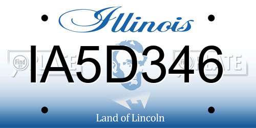 IA5D346 Illinois License Plate