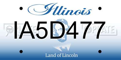 IA5D477 Illinois License Plate