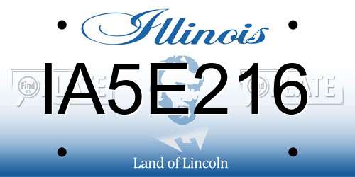 IA5E216 Illinois License Plate