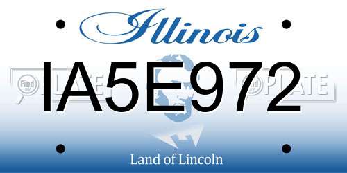 IA5E972 Illinois License Plate