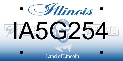 IA5G254 Illinois License Plate