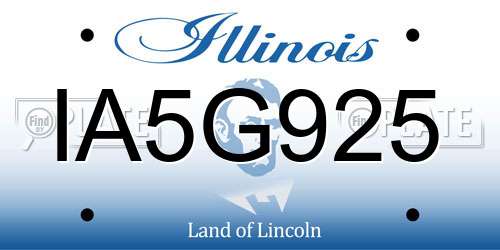 IA5G925 Illinois License Plate
