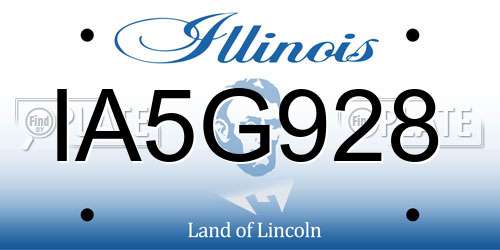 IA5G928 Illinois License Plate