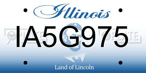 IA5G975 Illinois License Plate