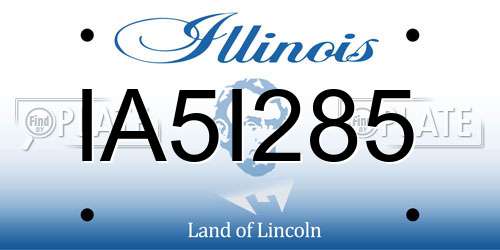 IA5I285 Illinois License Plate