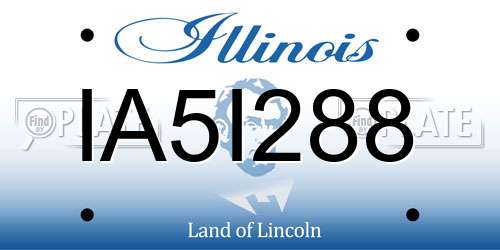 IA5I288 Illinois License Plate