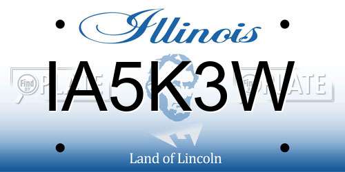 IA5K3W Illinois License Plate
