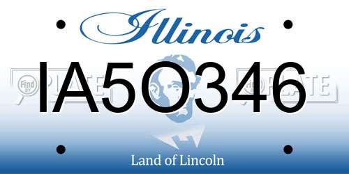 IA5O346 Illinois License Plate