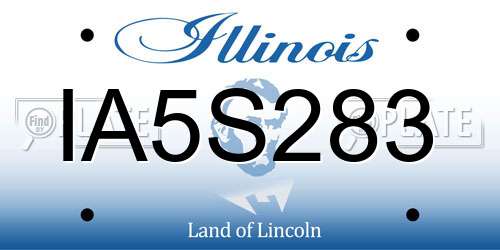 IA5S283 Illinois License Plate
