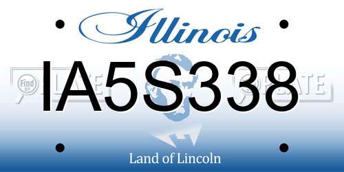 IA5S338 Illinois License Plate