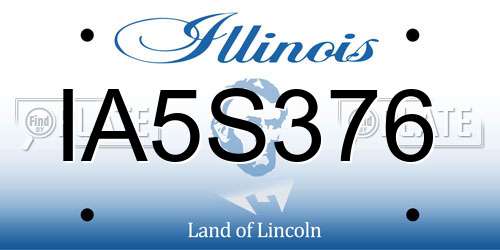 IA5S376 Illinois License Plate