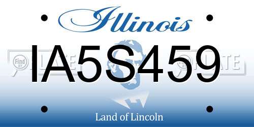 IA5S459 Illinois License Plate