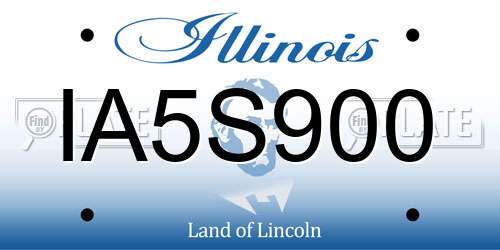 IA5S900 Illinois License Plate