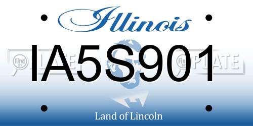 IA5S901 Illinois License Plate