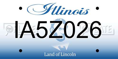 IA5Z026 Illinois License Plate