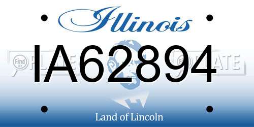 IA62894 Illinois License Plate
