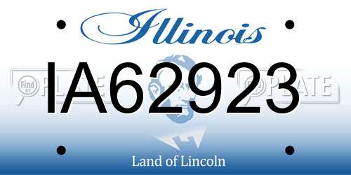 IA62923 Illinois License Plate