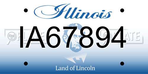 IA67894 Illinois License Plate