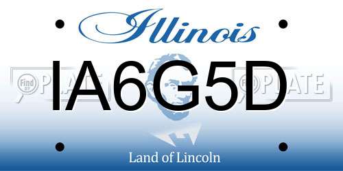 IA6G5D Illinois License Plate