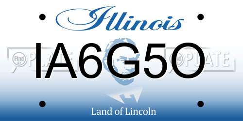 IA6G5O Illinois License Plate