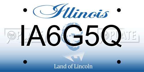 IA6G5Q Illinois License Plate