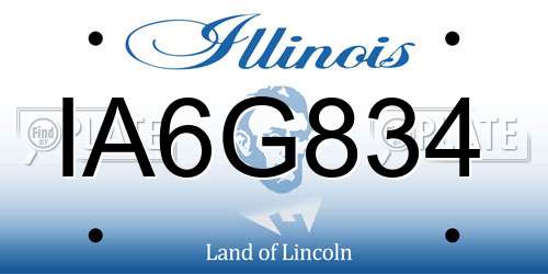 IA6G834 Illinois License Plate