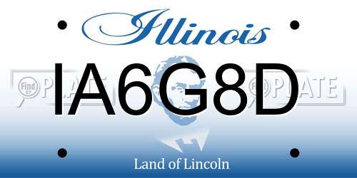 IA6G8D Illinois License Plate