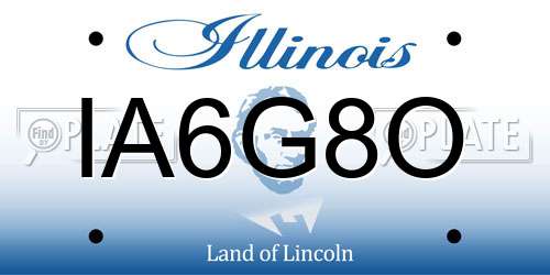 IA6G8O Illinois License Plate