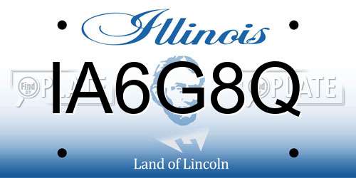 IA6G8Q Illinois License Plate